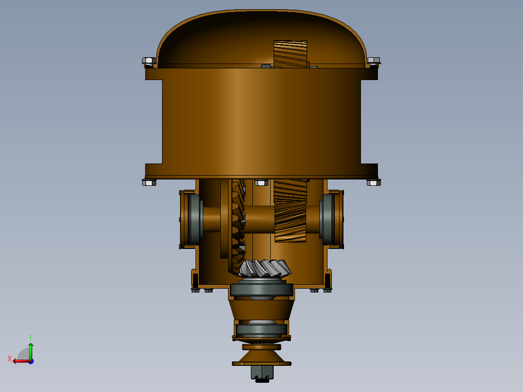 主减速器三维模型后视图