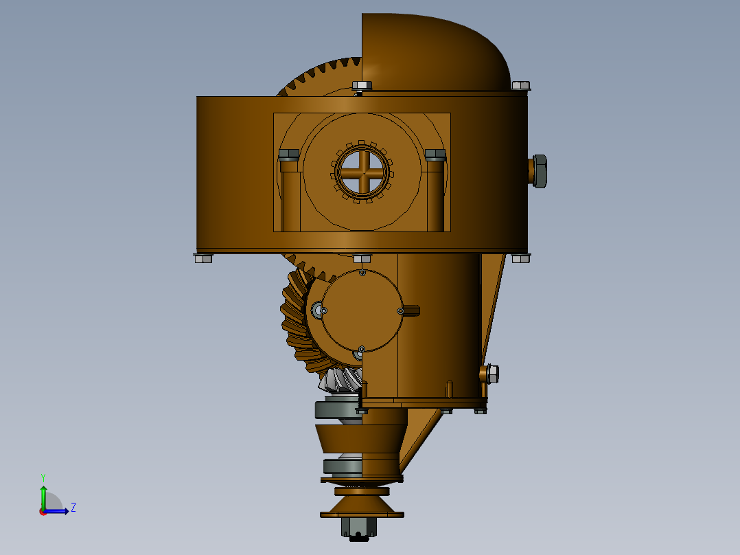 主减速器三维模型左视图