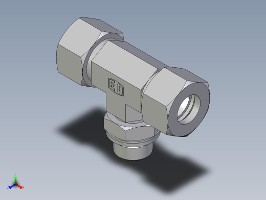 卡套式工业通用硬管接头EO_Adjustable_locknut_branch_tee_TEE15LMCF