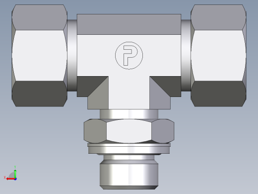 卡套式工业通用硬管接头EO_Adjustable_locknut_branch_tee_TEE15LMCF后视缩略图