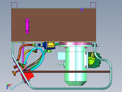 机械液压系统液压泵站俯视缩略图