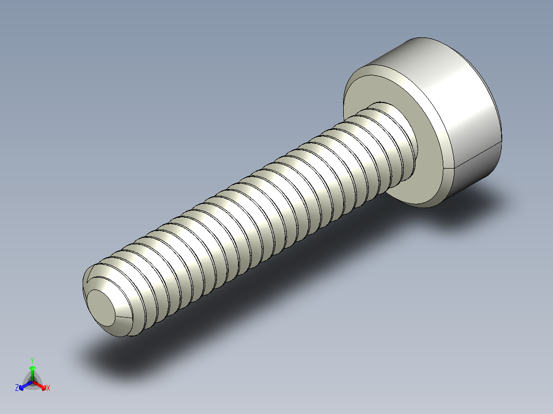 M2 x 0.4mm Thread 10mm LONG SOCKET HEAD CAP SCREW.IGS主视图