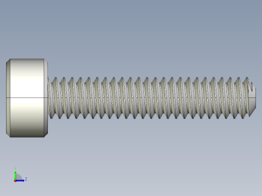 M2 x 0.4mm Thread 10mm LONG SOCKET HEAD CAP SCREW.IGS左视缩略图