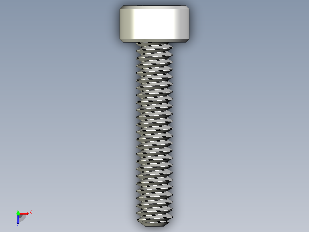 M2 x 0.4mm Thread 10mm LONG SOCKET HEAD CAP SCREW.IGS俯视图
