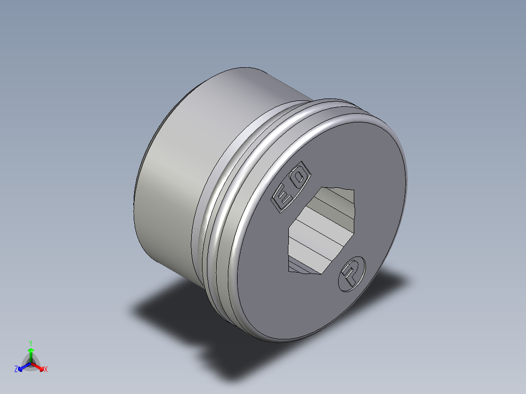 卡套式工业通用硬管接头EO_Blanking_plug_for_ports_VSTI33X2ORCF主视图