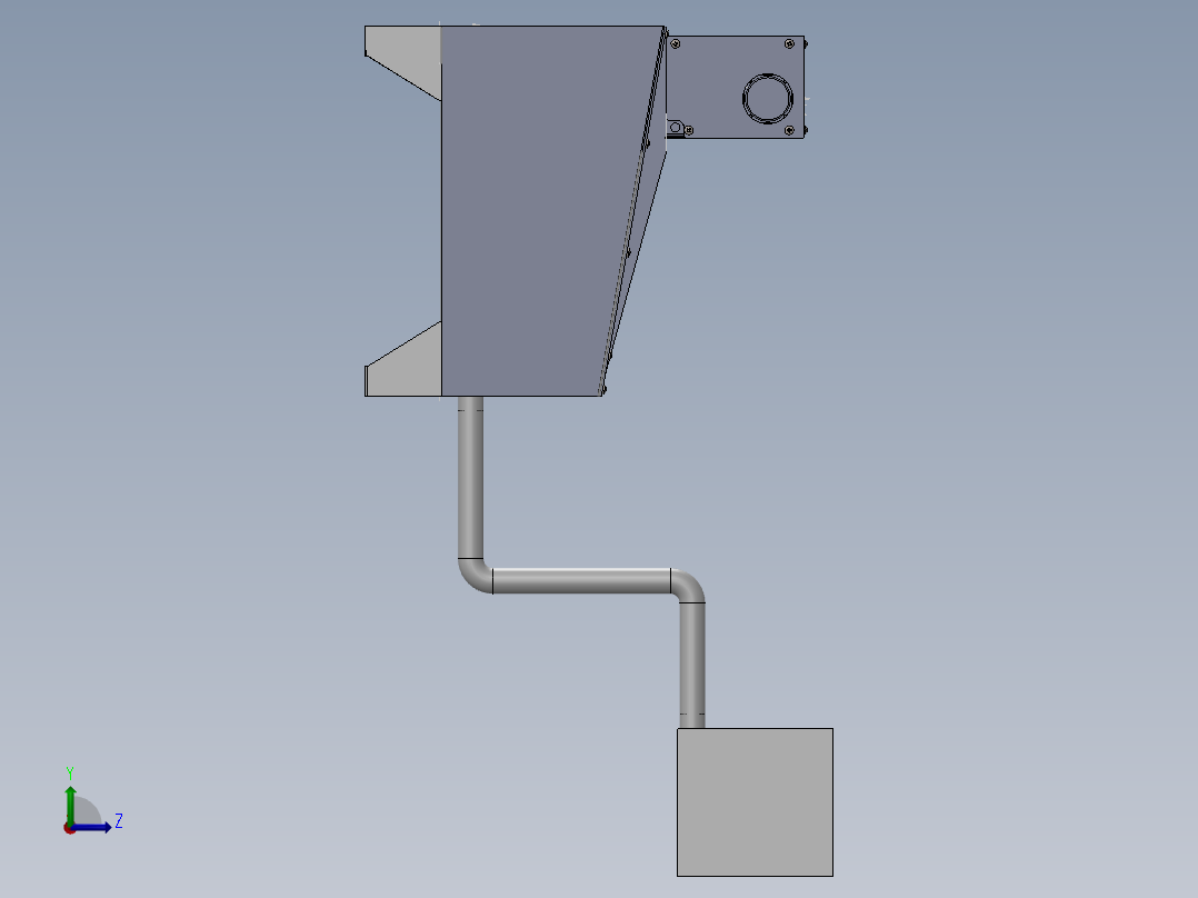 油水分离solid works左视图