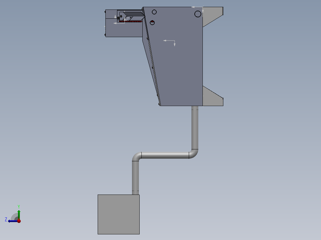 油水分离solid works右视图
