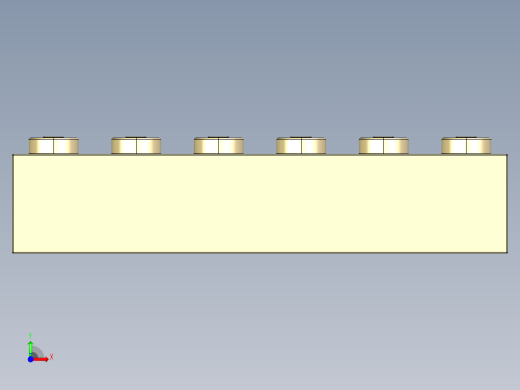 乐高套装 4421基本积木-4112982 - 3009 Brick Yellow - Tan Brick 1 x 6.STEP前视缩略图