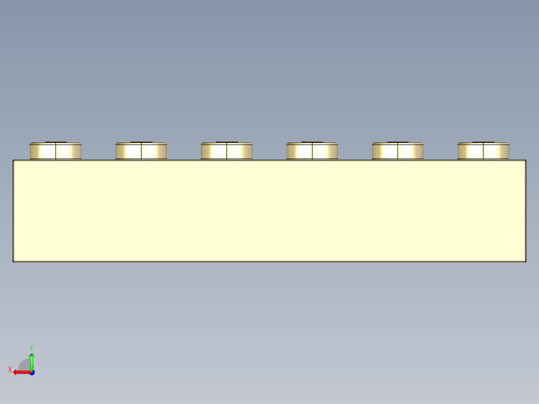乐高套装 4421基本积木-4112982 - 3009 Brick Yellow - Tan Brick 1 x 6.STEP后视图