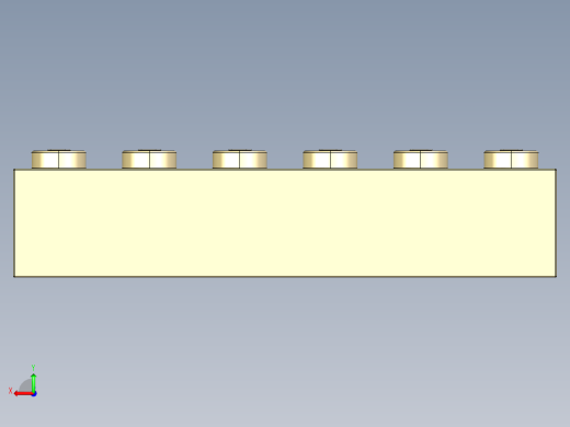 乐高套装 4421基本积木-4112982 - 3009 Brick Yellow - Tan Brick 1 x 6.STEP后视缩略图