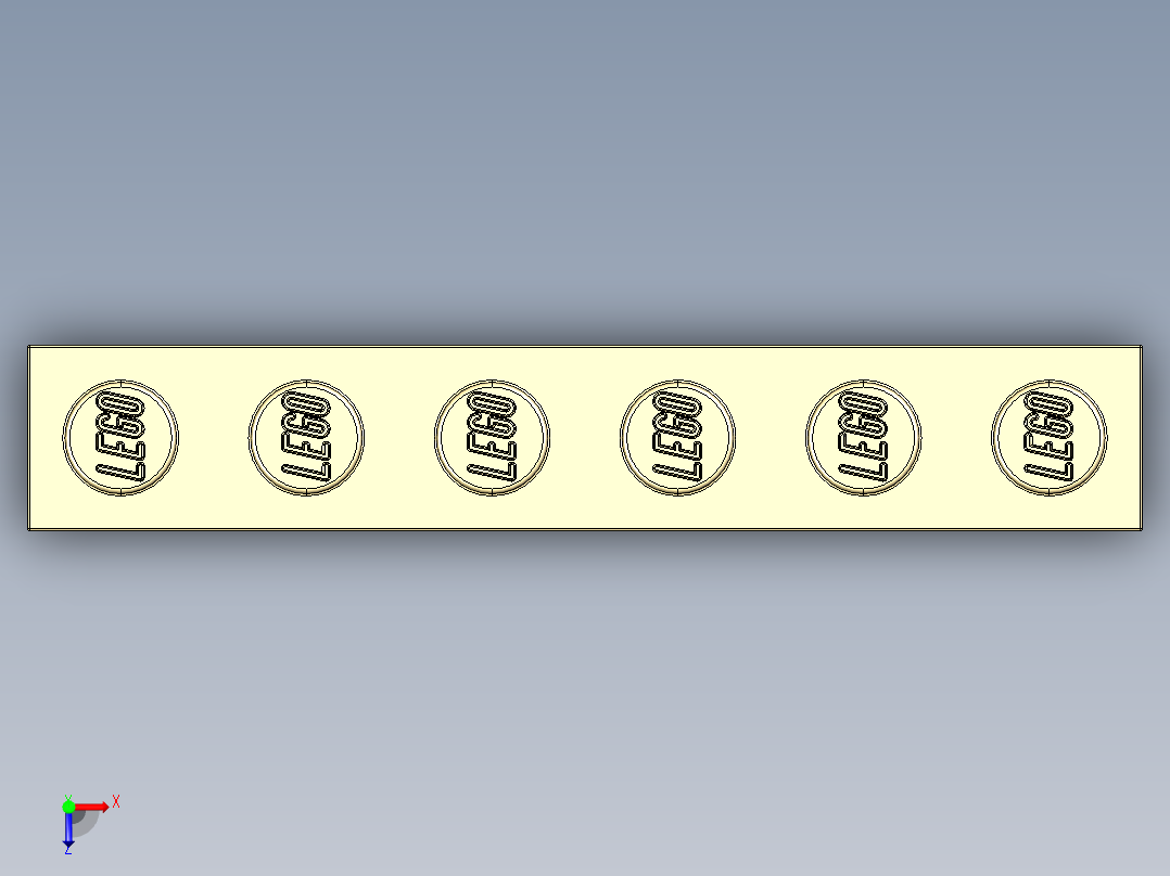 乐高套装 4421基本积木-4112982 - 3009 Brick Yellow - Tan Brick 1 x 6.STEP俯视图