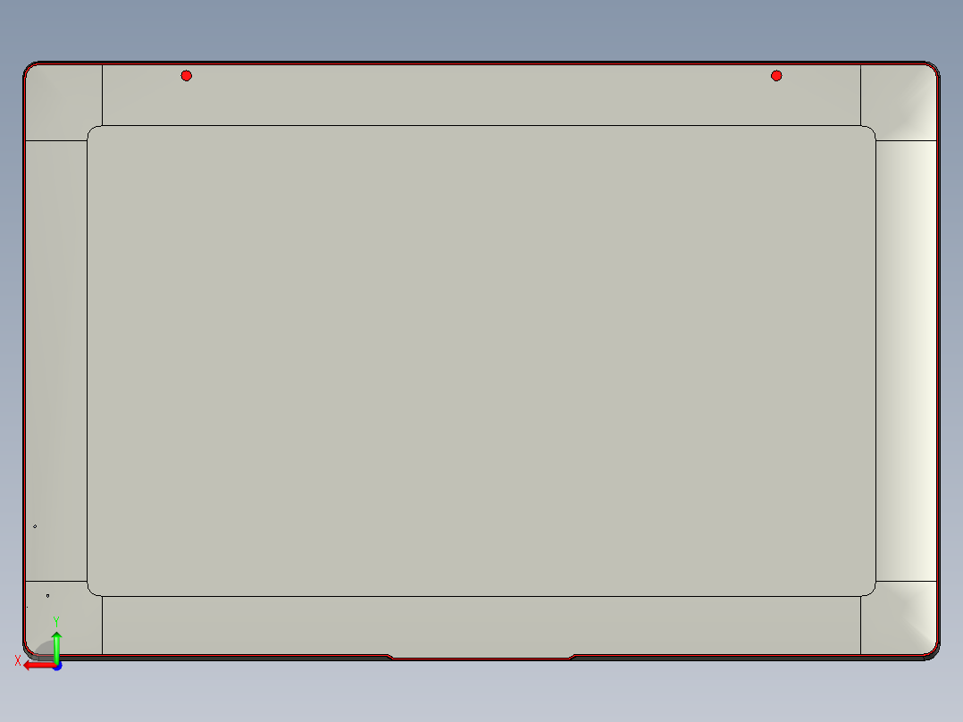 屏幕面板外壳UG铣LOGO槽程序模型后视图