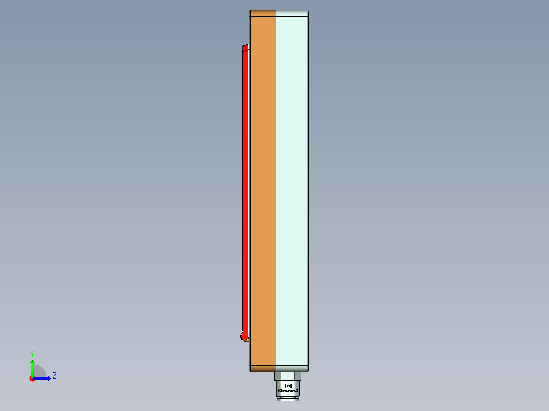 金属外壳真空吸气辅助测量检具模型左视图