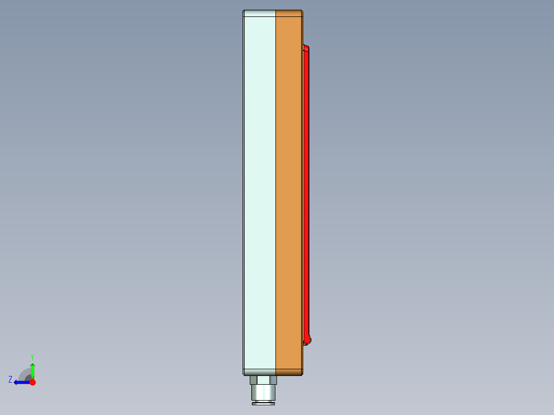 金属外壳真空吸气辅助测量检具模型右视图