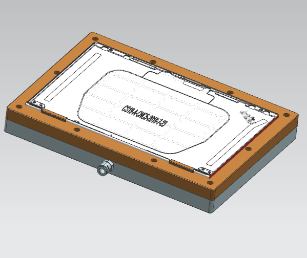 金属外壳真空吸气辅助测量检具模型