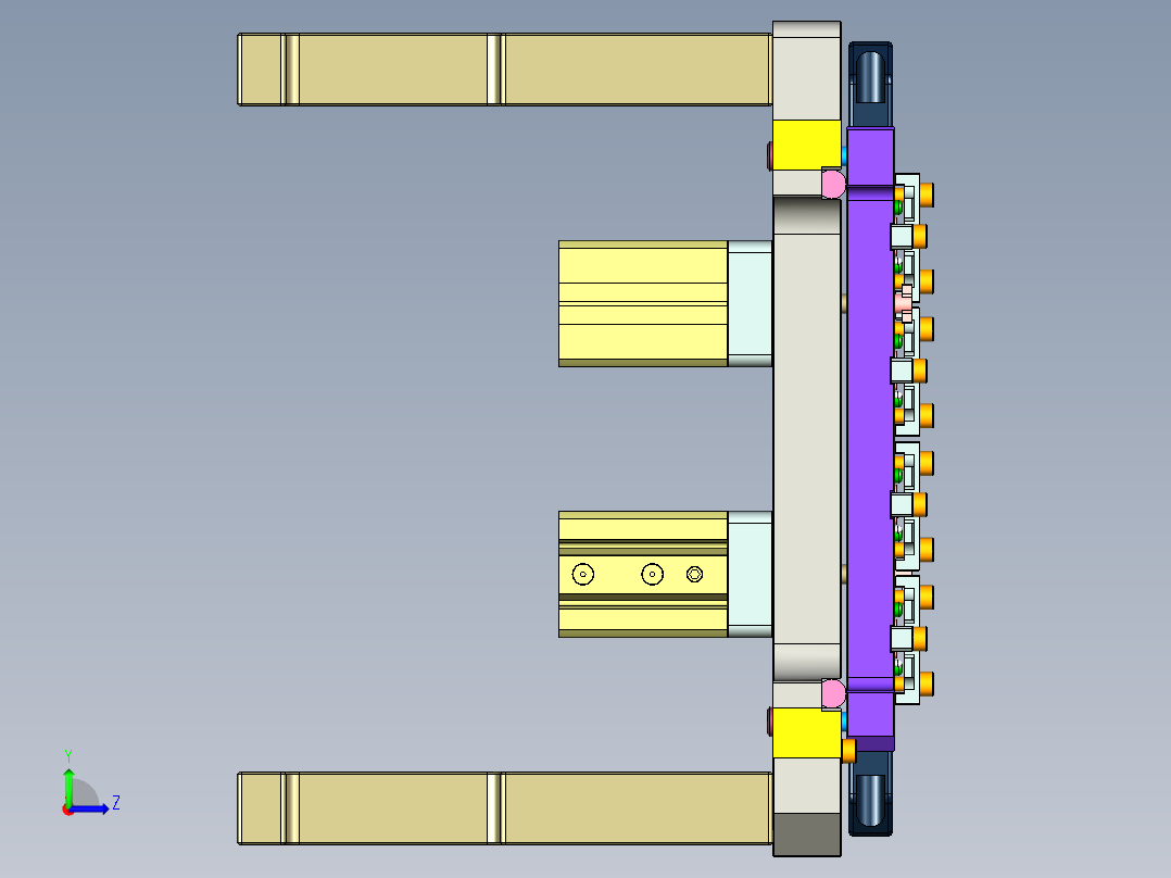 A00-0688-小零件CNC工装夹具三维模型CNC2反面及内腔结构加工治具-快换版-200620左视图