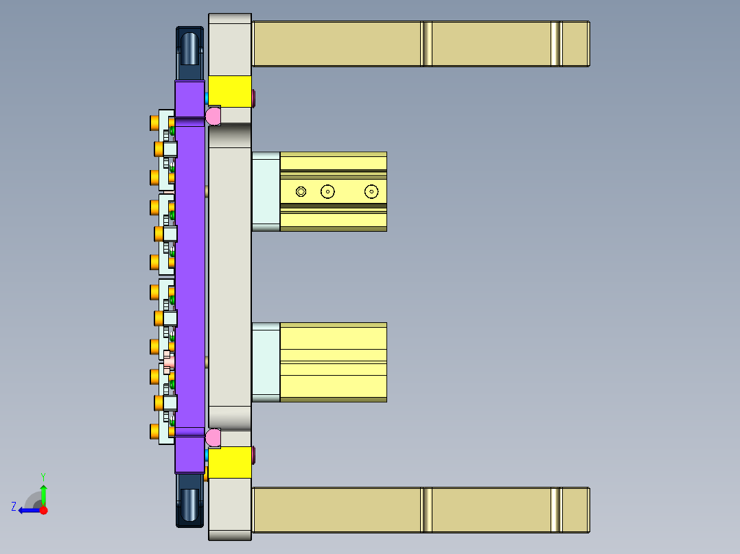 A00-0688-小零件CNC工装夹具三维模型CNC2反面及内腔结构加工治具-快换版-200620右视图