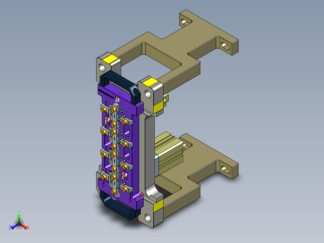 A00-0688-小零件CNC工装夹具三维模型CNC2反面及内腔结构加工治具-快换版-200620正等轴测图