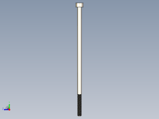Screw_DIN_912_M4x100_A2.STEP公制内六角螺钉右视缩略图