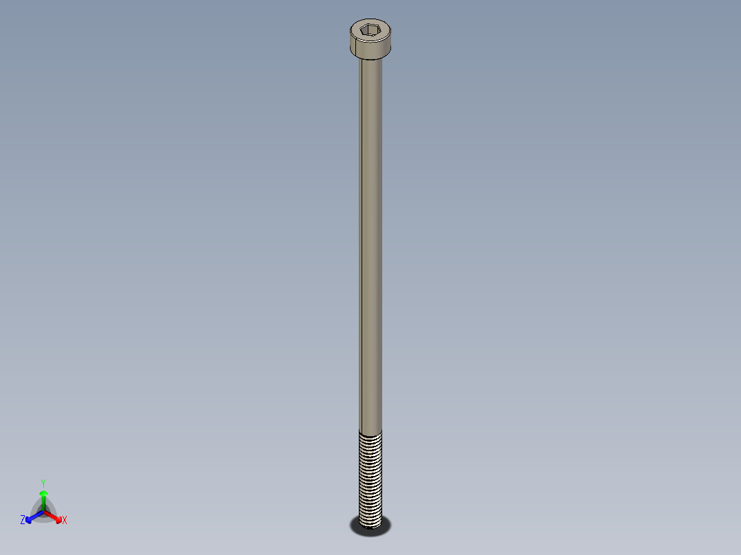 Screw_DIN_912_M4x100_A2.STEP公制内六角螺钉正等轴测图