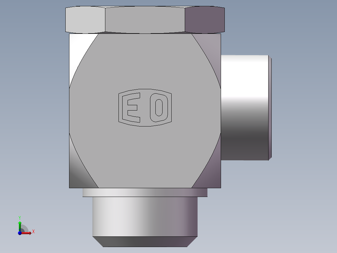 铰接式90度接头、1DI-42前视图