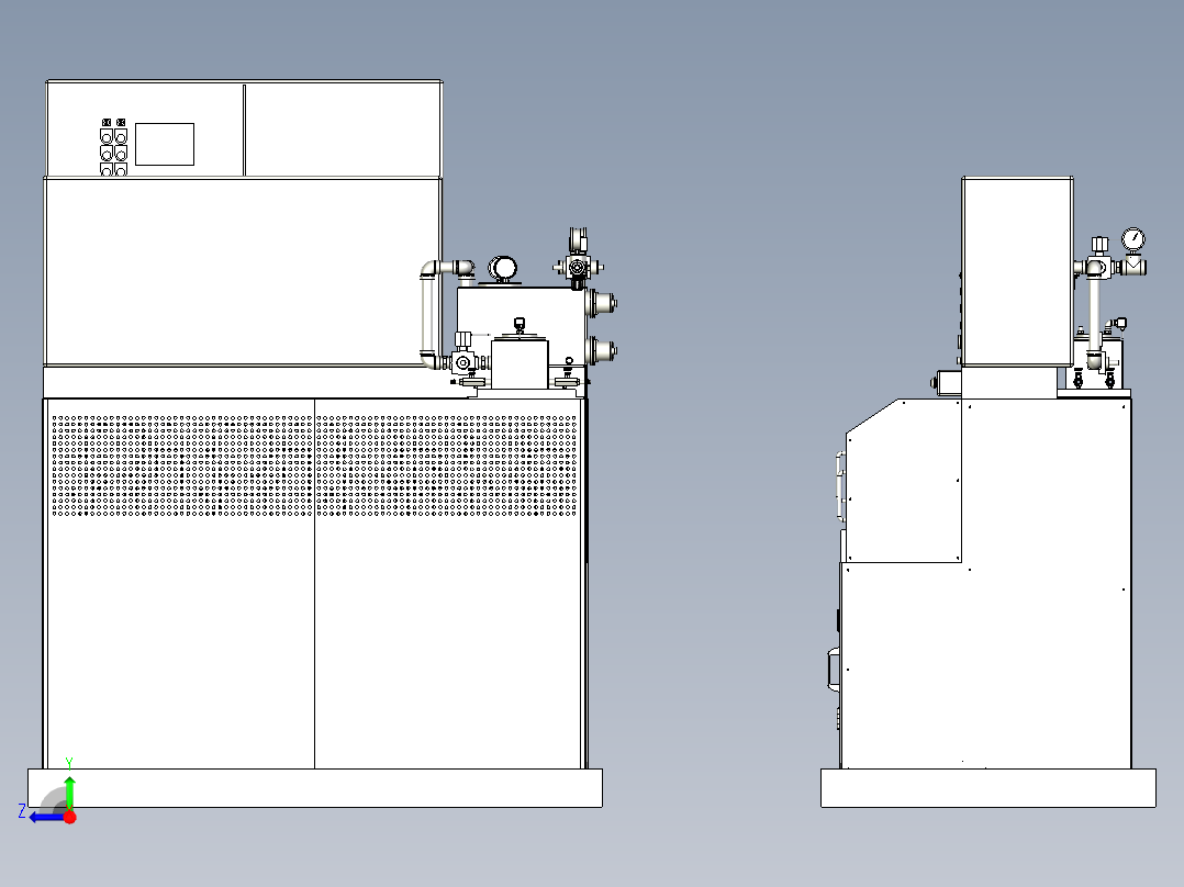 压缩机装配线冷跑设备右视图