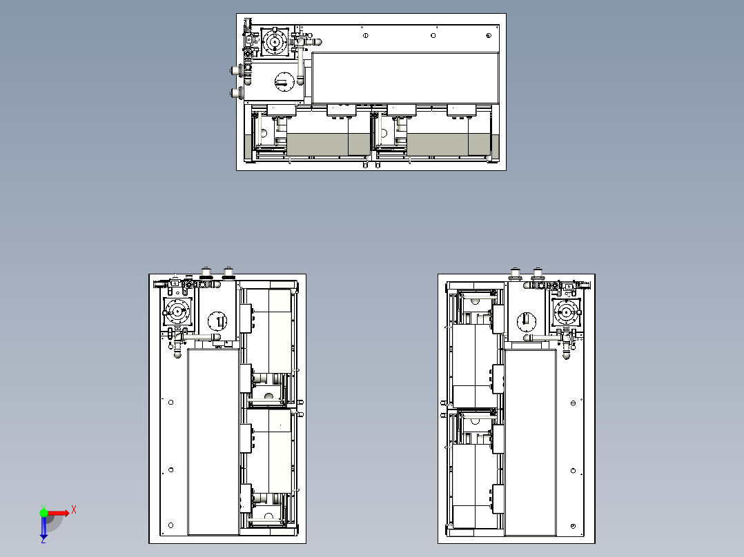 压缩机装配线冷跑设备俯视图