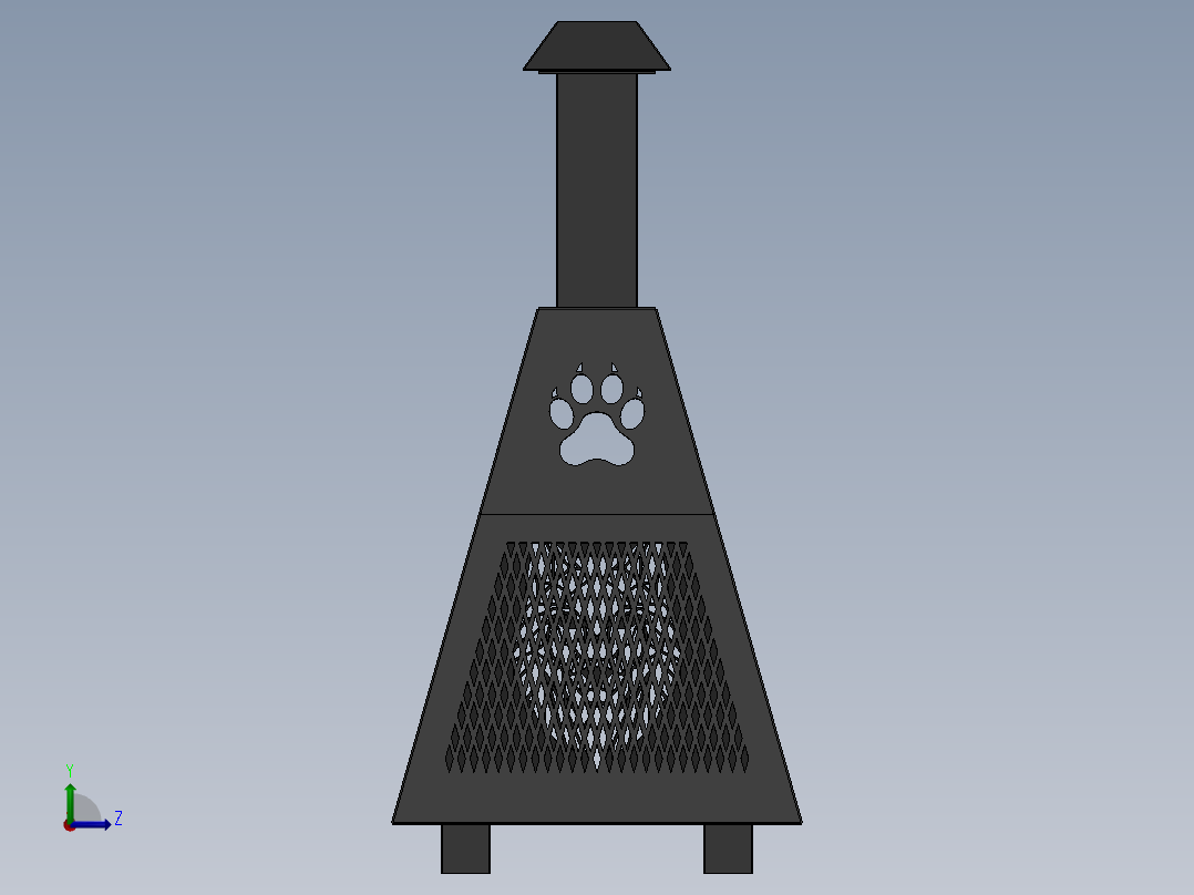 狼剪烟囱左视图