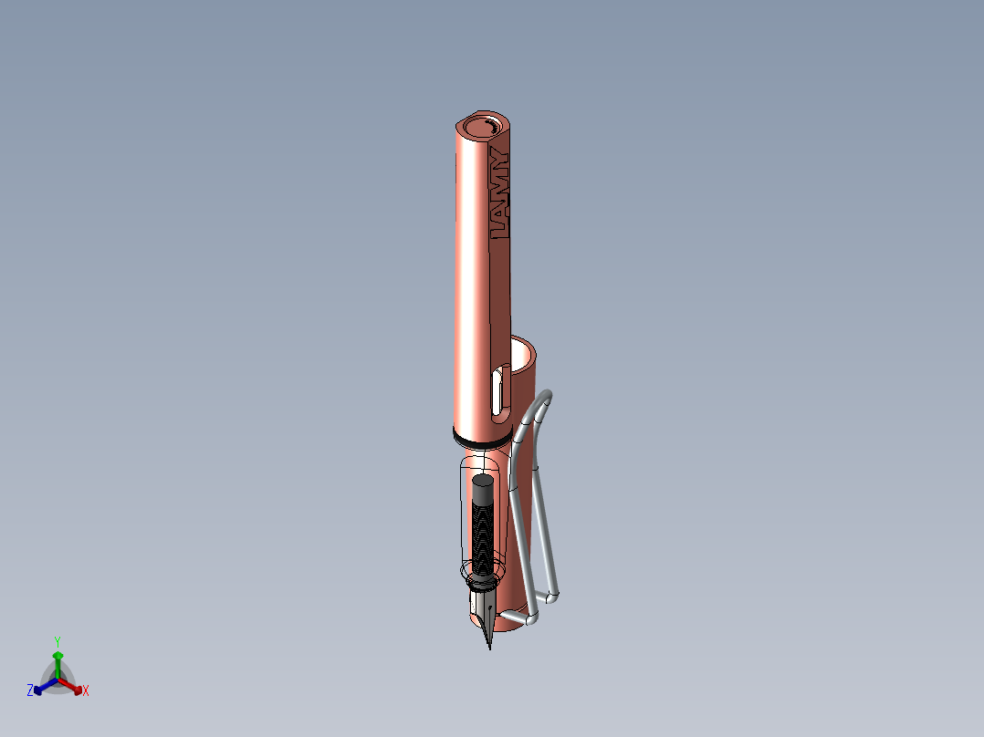 笔、中性笔、铅笔(21)正等轴测图