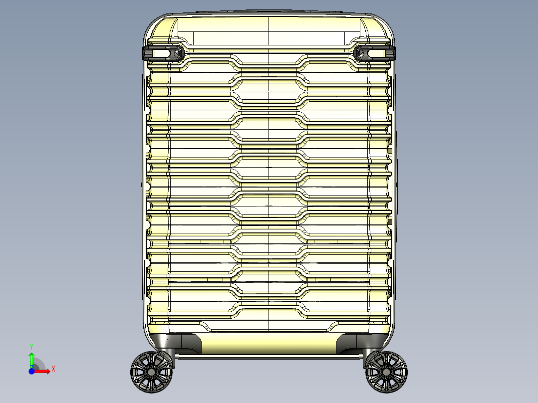 超薄19寸拉杆箱前视图