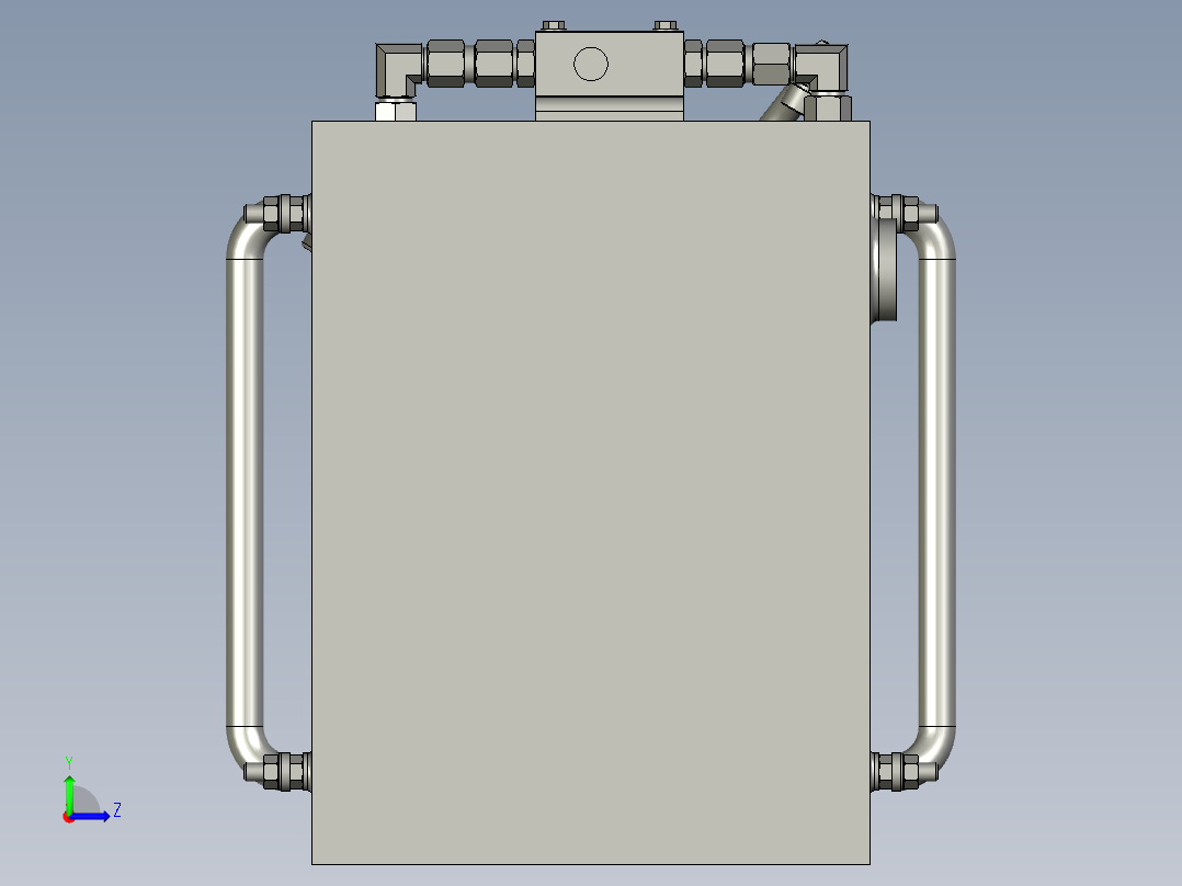 小型的液压泵站设计模型左视图