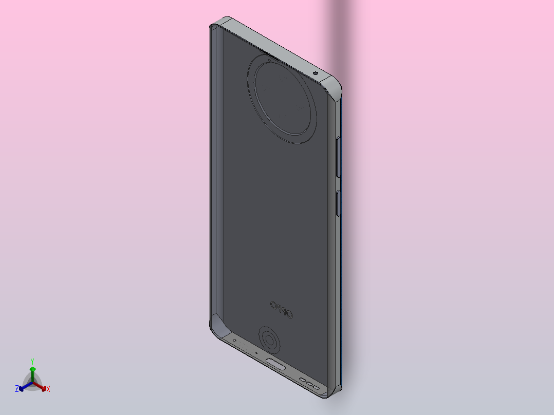Oppo F27 专业增强版 5G正等轴测图