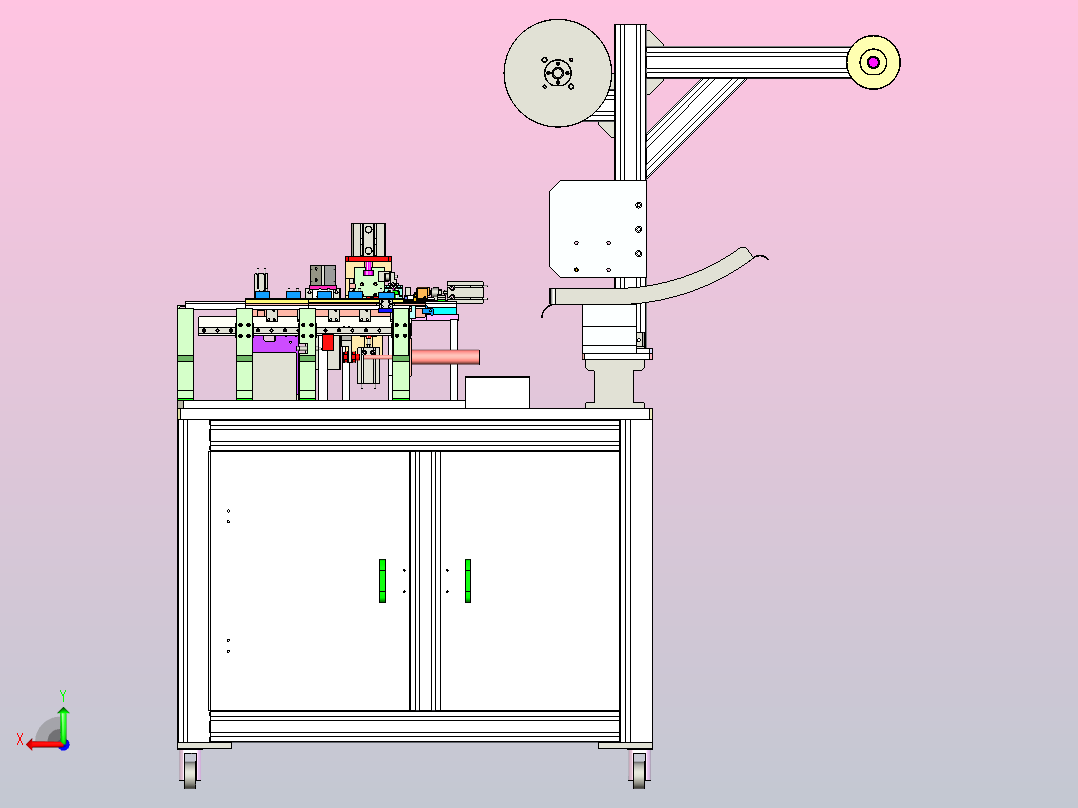 连接器生产非标设备3D图纸后视图