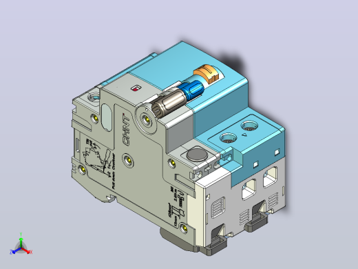 NB8LE-63 1P&amp;N剩余电流动作断路器三维模型202203