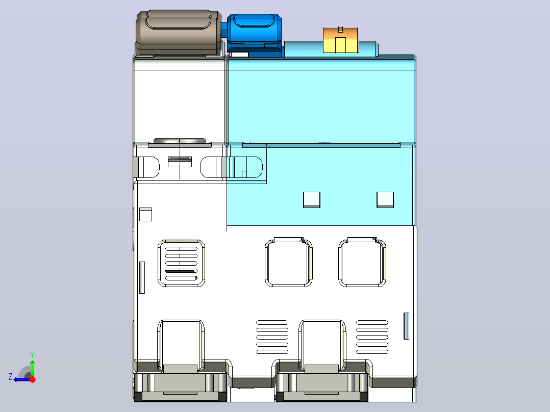 NB8LE-63 1P&amp;N剩余电流动作断路器三维模型202203右视图