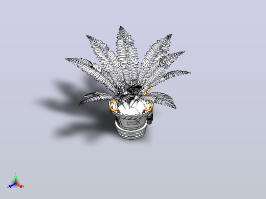 蕨类植物盆栽正等轴测缩略图