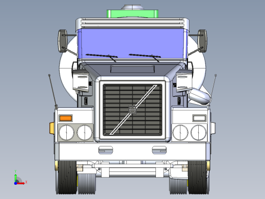 沃尔沃油料运输车CATIA V5 r21模型前视缩略图
