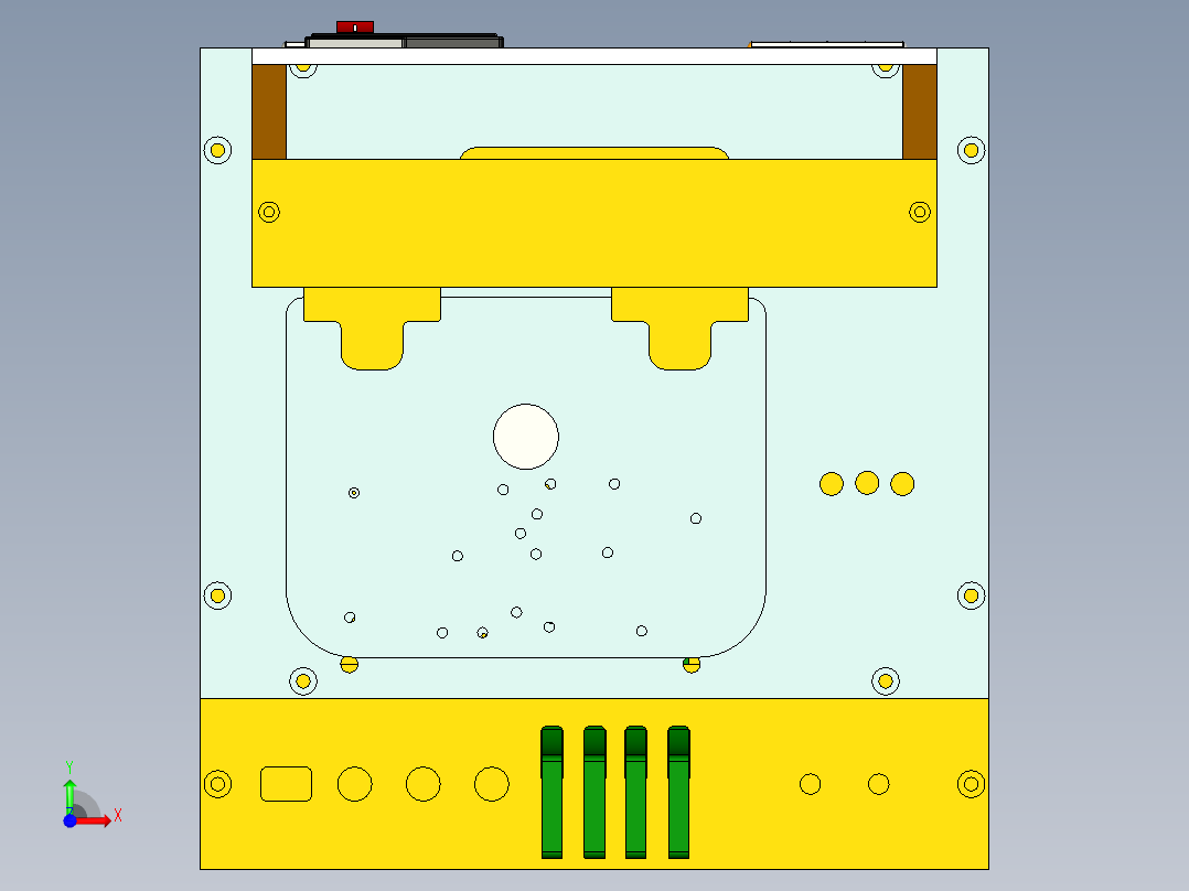 测试P板手动夹具前视图
