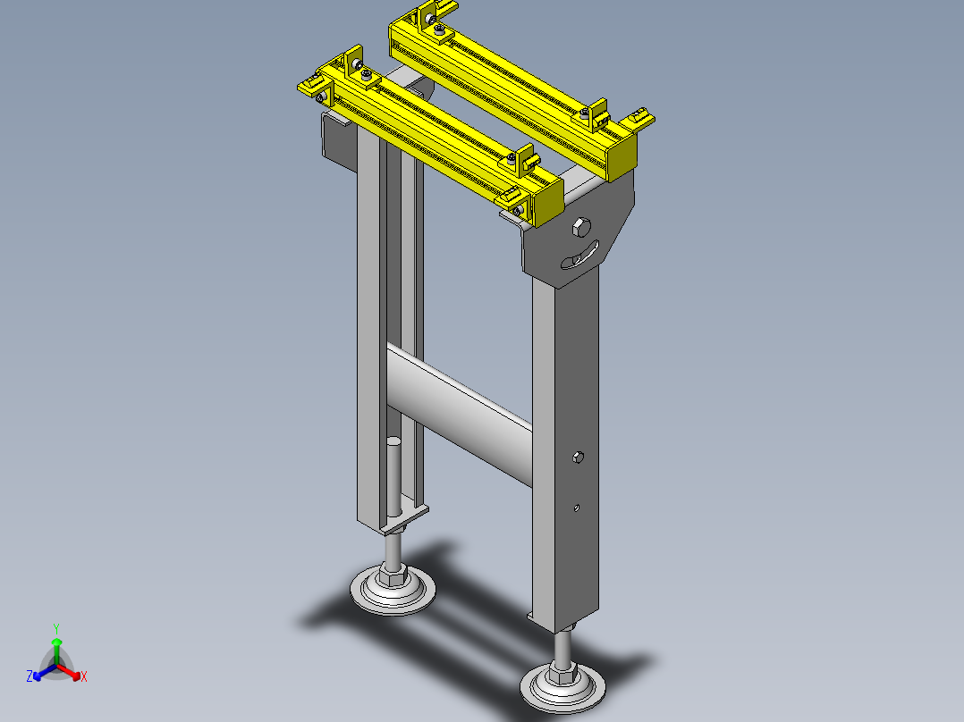 使用铝合金型材的自由滚轮输送机主视图