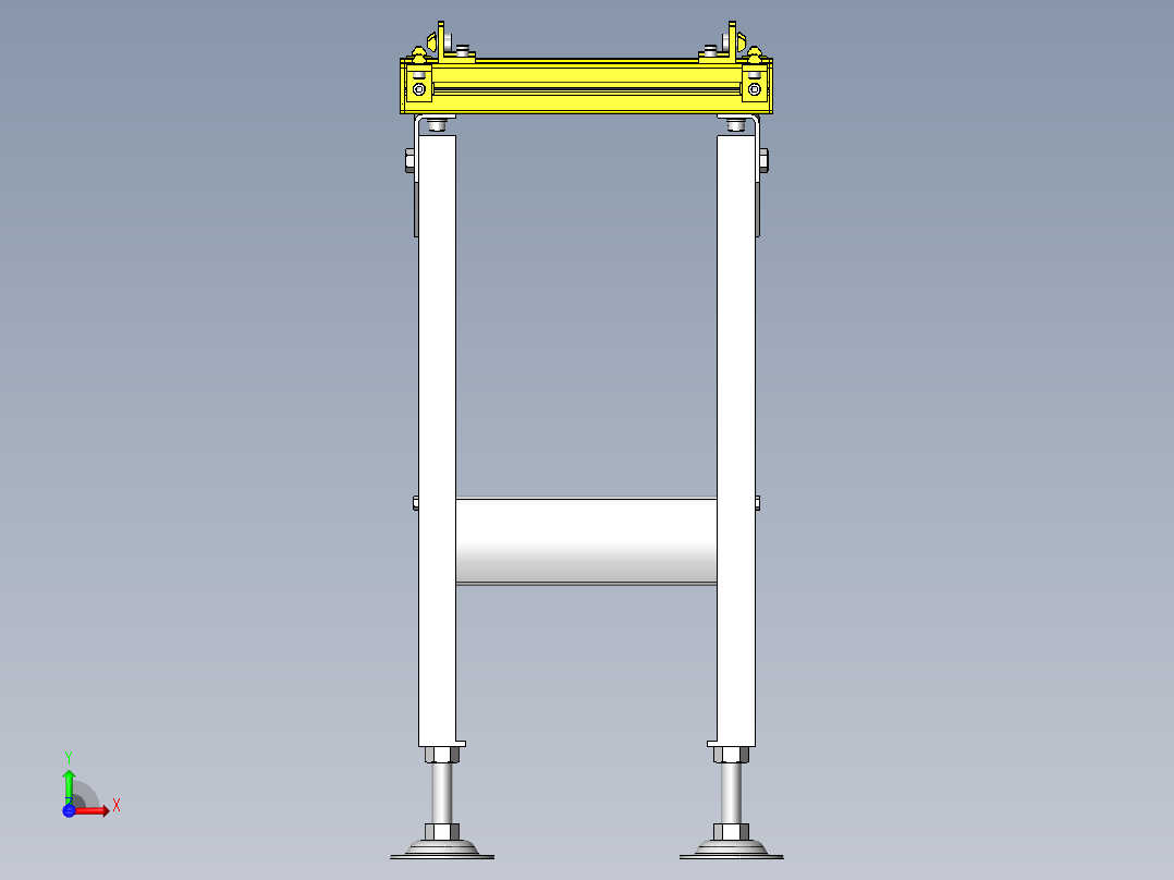 使用铝合金型材的自由滚轮输送机前视图