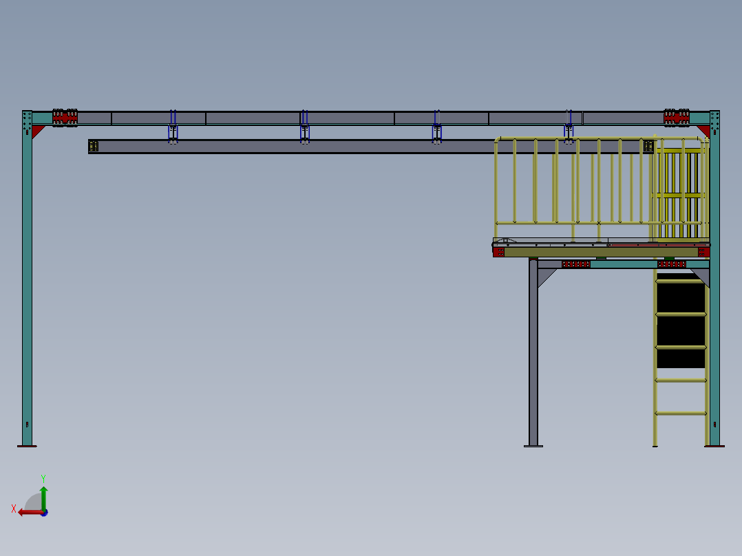 钢结构平台后视图