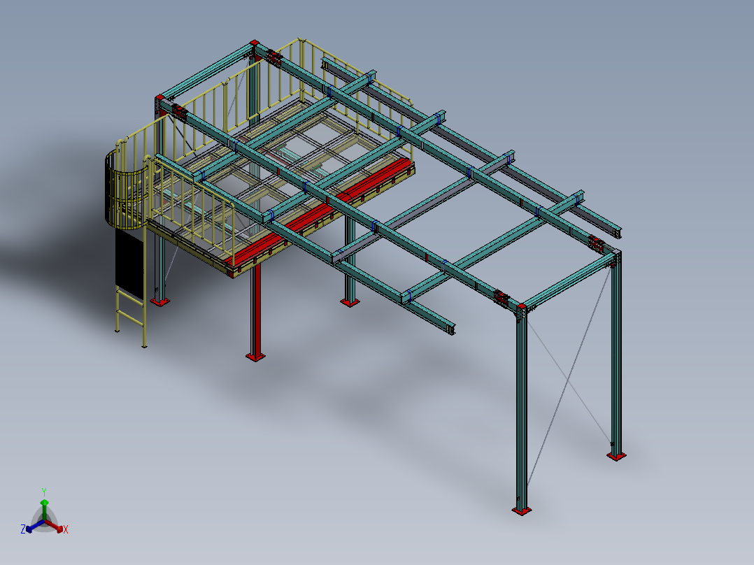 钢结构平台正等轴测图
