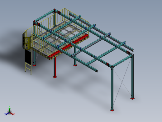 钢结构平台正等轴测缩略图