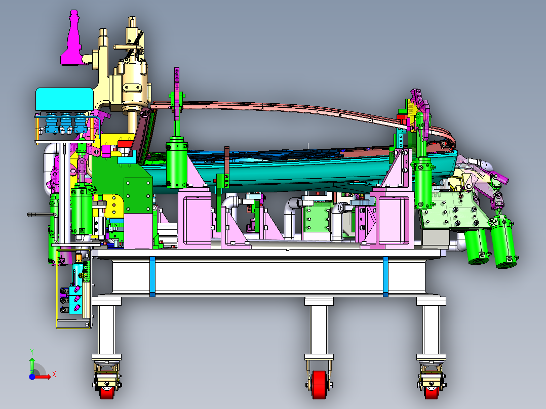 左后门总成焊装夹具（手工点焊前视图
