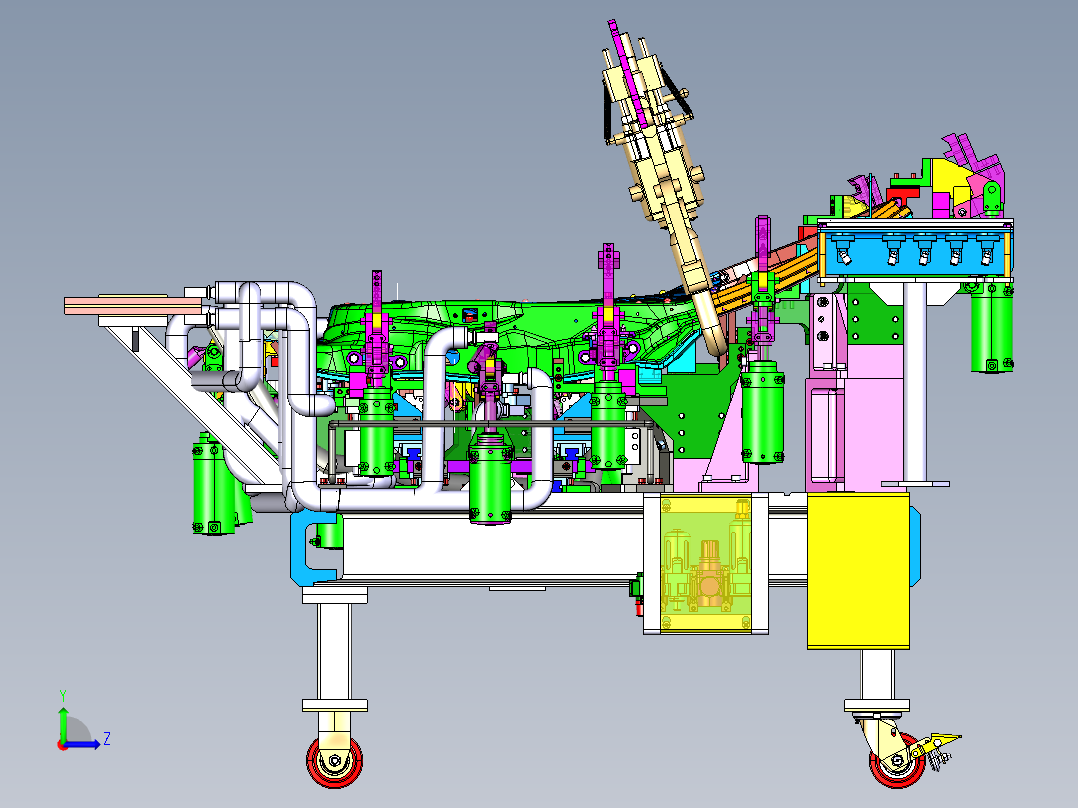 左后门总成焊装夹具（手工点焊左视图
