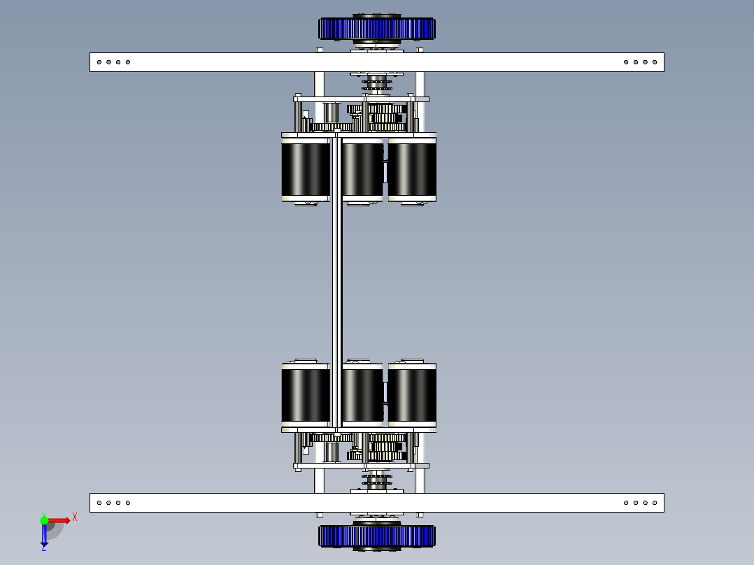 Neo滚珠变速传动系齿轮箱3D数模图纸 STEP格式俯视图