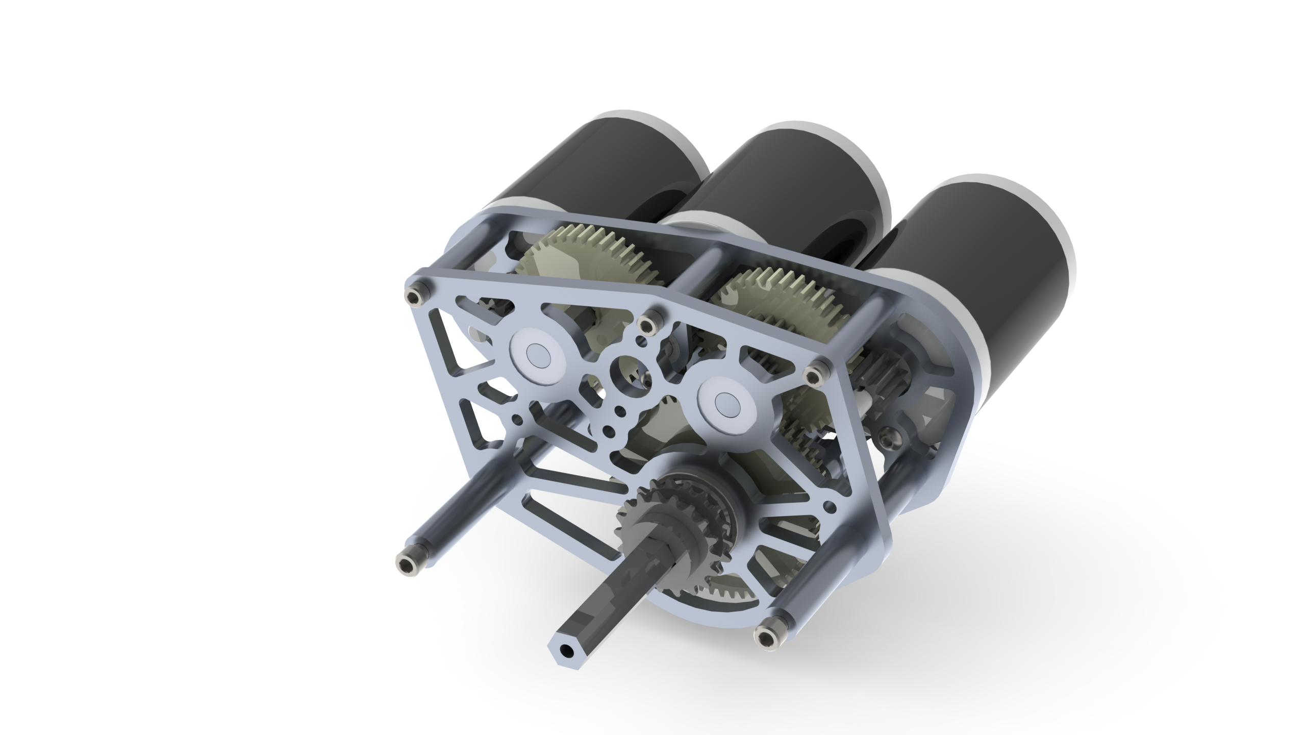 Neo滚珠变速传动系齿轮箱3D数模图纸 STEP格式