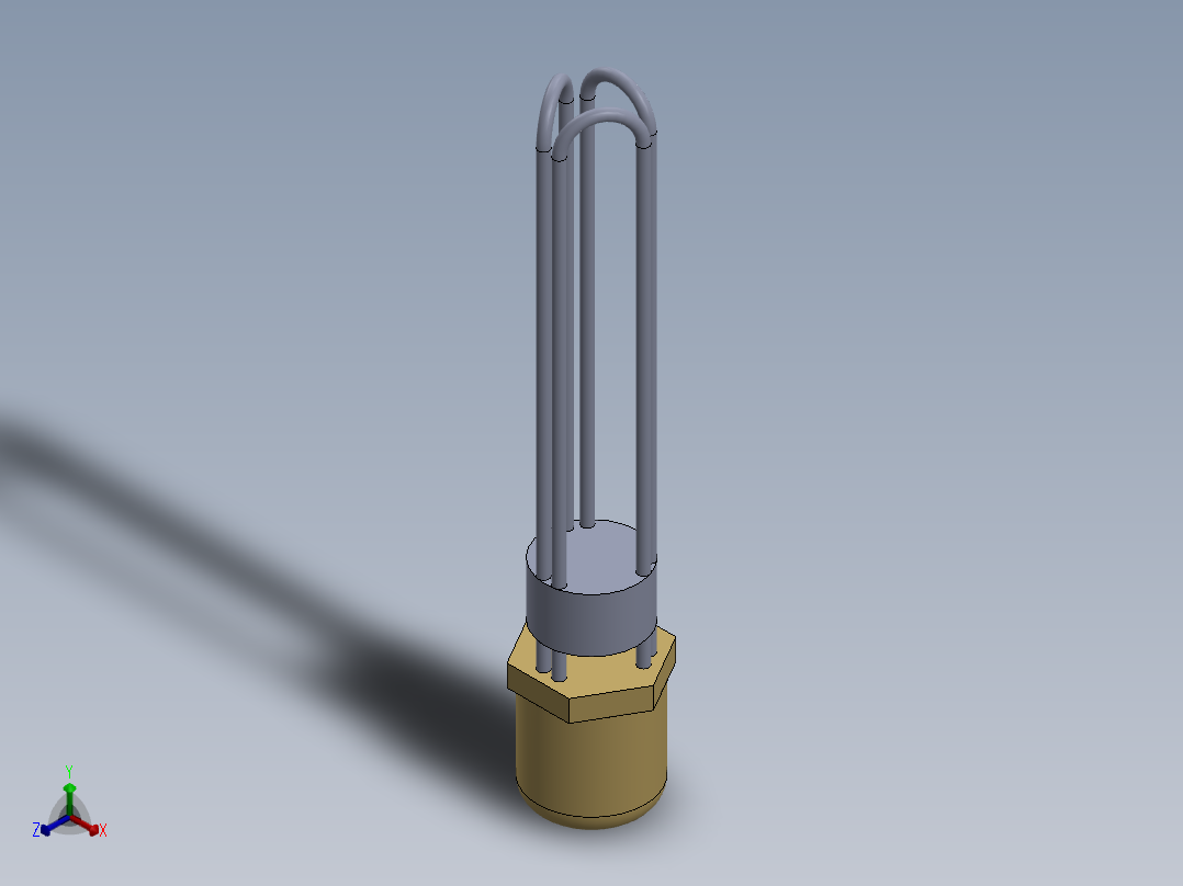 电热器(浸入式加热器+2+12)正等轴测图