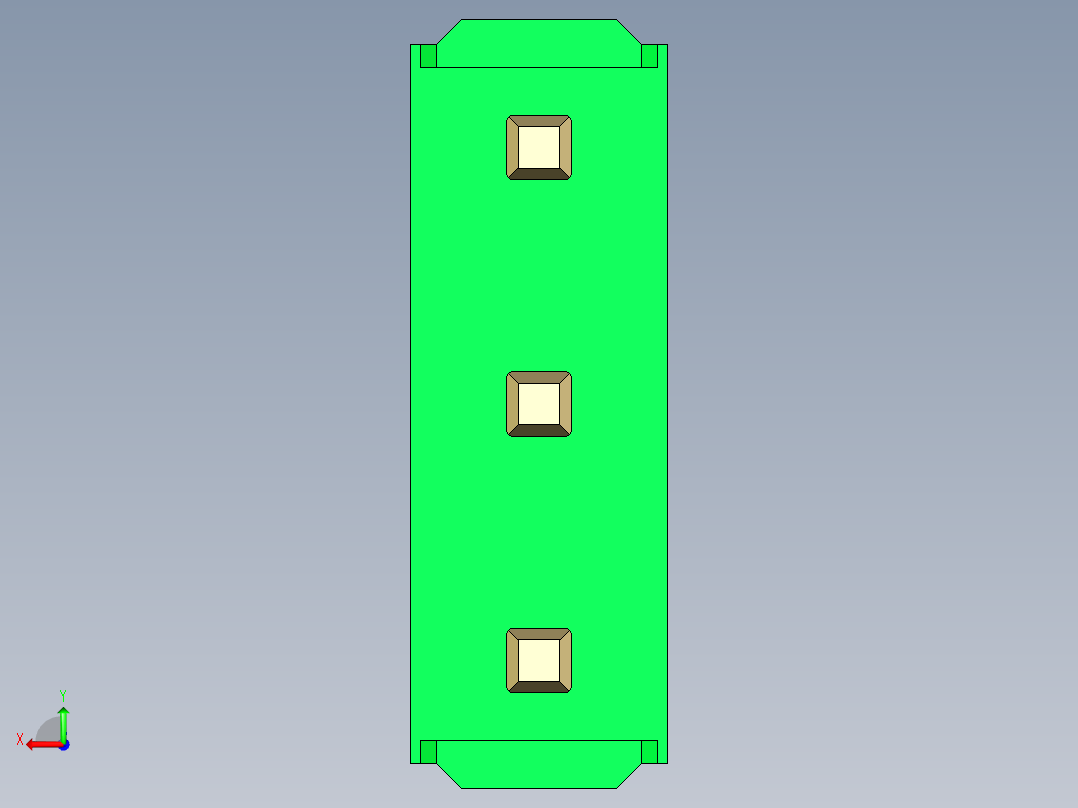 彩色公头100mil（2.54mm）系列-DS1021_green_3x01p_100mil_Type43_rev1.0后视图