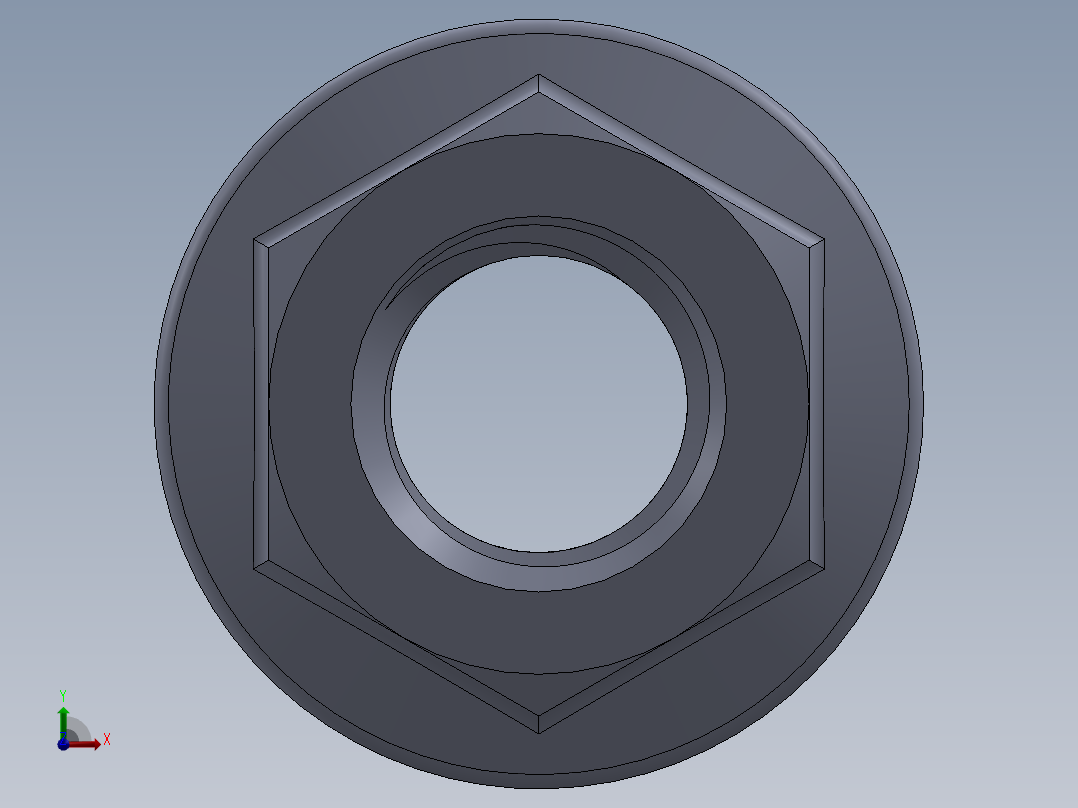 公制法兰螺母-FN M14x2.SLDPRT前视图